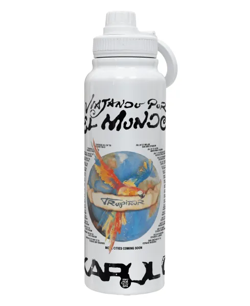 Karol G Tropicoqueta — 1L Stainless Steel Thermal Bottle with Phone Holder & Double Wall Insulation