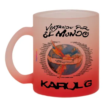 Karol G Tropicoqueta, Κούπα γυάλινη δίχρωμη με βάση το κόκκινο ματ, 330ml