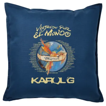 Karol G Tropicoqueta, Μαξιλάρι καναπέ Μπλε 100% βαμβάκι, περιέχεται το γέμισμα (50x50cm)