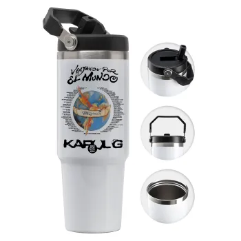 Karol G Tropicoqueta, 30oz stainless Steel Tumbler with Handle