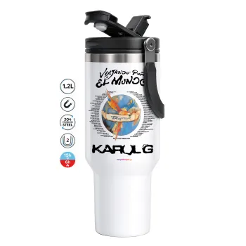 Karol G Tropicoqueta, Mega Travel Mug / Travel Mug, double walled (thermal) 1.2L