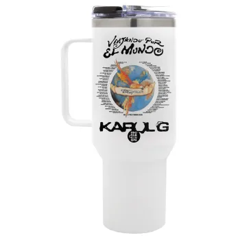 Karol G Tropicoqueta, Mega Stainless steel Tumbler with lid, double wall 1,2L