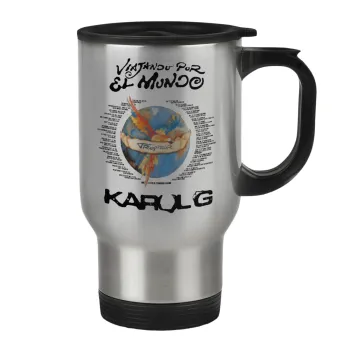 Karol G Tropicoqueta, Stainless steel travel mug with lid, double wall 450ml
