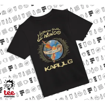 Karol G Tropicoqueta, ΜΑΥΡΟ Άνετο παιδικό T-Shirt από 100% βαμβάκι, για κάθε μέρα. Vegan & OEKO-TEX πιστοποιημένο.
