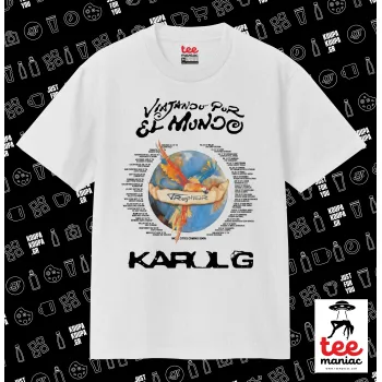 Karol G Tropicoqueta, ΛΕΥΚΟ Κλασικό T-Shirt, διπλής ραφής, χωρίς πλευρικές ραφές από 100% βαμβάκι. Vegan & OEKO-TEX πιστοποιημένο.