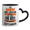 Mug heart black handle, ceramic, 330ml