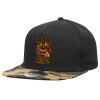 Καπέλο Ενηλίκων Flat Snapback Μαύρο/Παραλλαγή, (100% ΒΑΜΒΑΚΕΡΟ TWILL, ΕΝΗΛΙΚΩΝ, UNISEX, ONE SIZE)