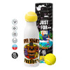 Tennis ball Metal mug thermos White, double wall, 550ml