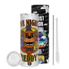 Tumbler stainless steel 600ml, with metal straw & cleaning brush