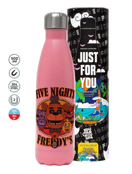 Five Nights at Freddy's — Metal mug thermos Pink Mat (Stainless steel), double wall, 500ml