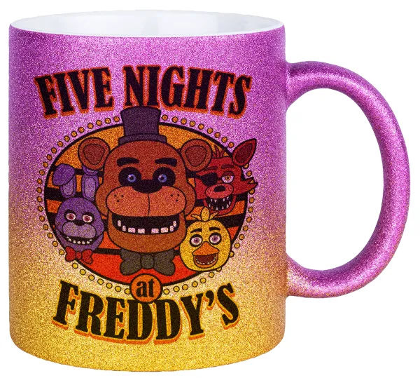 Five Nights at Freddy's — Κούπα Χρυσή/Ροζ Glitter, κεραμική, 330ml