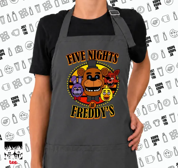 Five Nights at Freddy's — GREY Ποδιά μαγειρικής μακριά Σεφ με τσέπες (ΕΝΗΛΙΚΩΝ, ΓΚΡΙ)