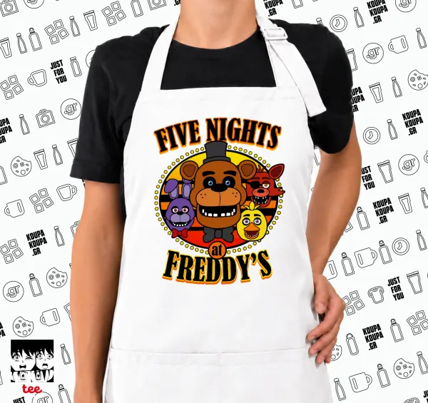 Five Nights at Freddy's — Λευκή Ποδιά μαγειρικής Σεφ με τσέπες (ΕΝΗΛΙΚΩΝ, ΛΕΥΚΗ)