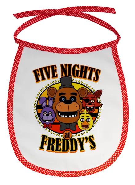 Five Nights at Freddy's — Stain-resistant baby bib with tie, red