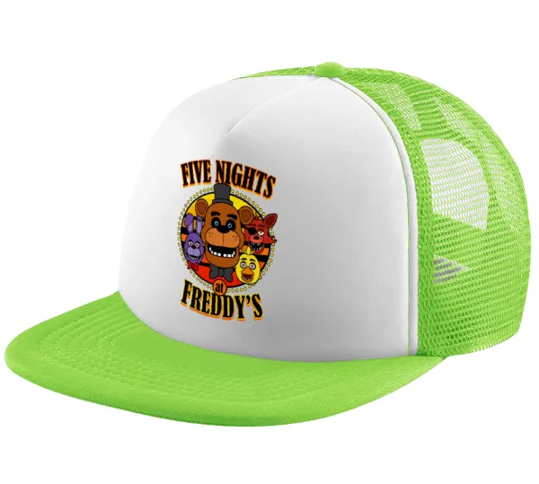Five Nights at Freddy's — Καπέλο Ενηλίκων Soft Trucker με Δίχτυ ΠΡΑΣΙΝΟ/ΛΕΥΚΟ (POLYESTER, ΕΝΗΛΙΚΩΝ, ONE SIZE)