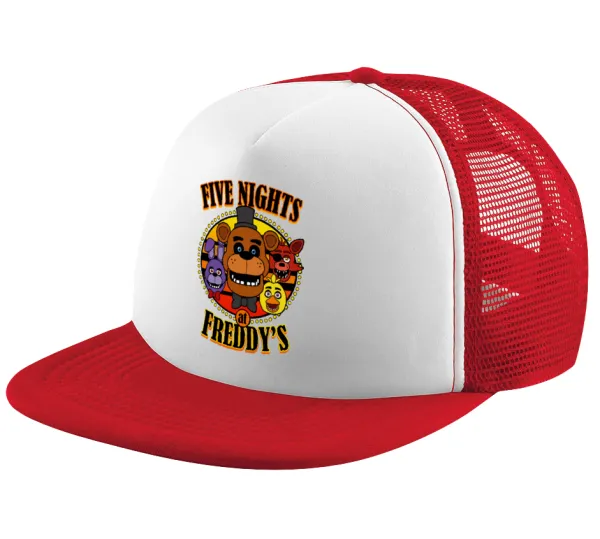 Five Nights at Freddy's — Καπέλο Ενηλίκων Soft Trucker με Δίχτυ Red/White (POLYESTER, ΕΝΗΛΙΚΩΝ, UNISEX, ONE SIZE)