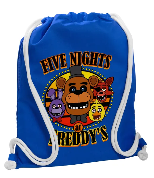 Five Nights at Freddy's — Backpack pouch GYMBAG Blue, with pocket (40x48cm) & thick cords
