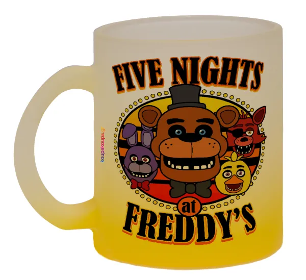 Five Nights at Freddy's — Two-tone glass mug with matte yellow base, 330ml