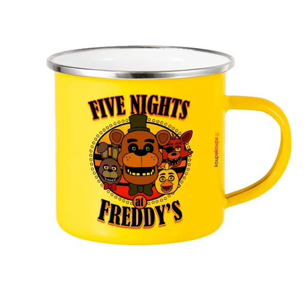 Five Nights at Freddy's — Κούπα Μεταλλική εμαγιέ Κίτρινη 360ml