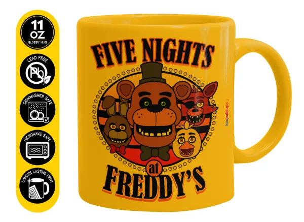 Five Nights at Freddy's — Κούπα, κεραμική κίτρινη, 330ml