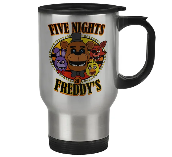 Five Nights at Freddy's — Stainless steel travel mug with lid, double wall 450ml