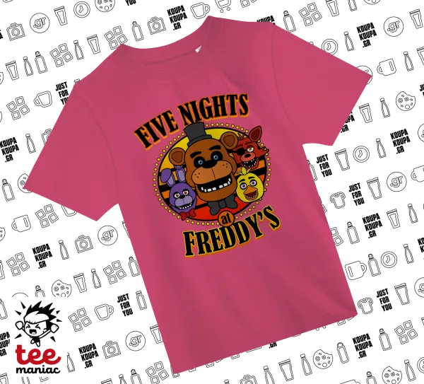Five Nights at Freddy's — ΡΟΖ παιδικό T-Shirt από 100% βαμβάκι, για κάθε μέρα. Vegan & OEKO-TEX πιστοποιημένο.