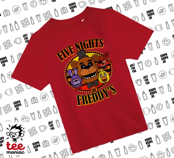 Five Nights at Freddy's — RED childrens T-Shirt made of 100% cotton, for every day. Vegan & OEKO-TEX certified.