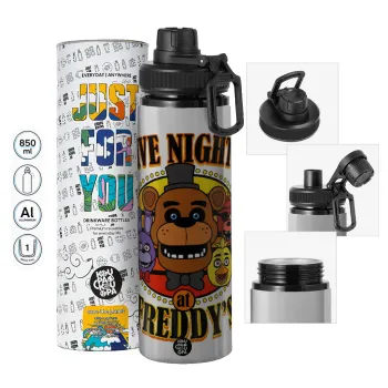 Five Nights at Freddy's, Μεταλλικό παγούρι νερού με καπάκι ασφαλείας, αλουμινίου 850ml