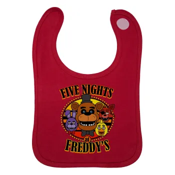 Five Nights at Freddy's, Σαλιάρα με Σκρατς Κόκκινη 100% Organic Cotton (0-18 months)