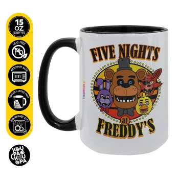 Five Nights at Freddy's, Κούπα Mega 15oz, κεραμική Μαύρη, 450ml