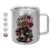 Double-walled stainless steel mug 300ml with temperature-retaining lid
