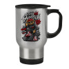 Stainless steel travel mug with lid, double wall 450ml