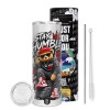 Tumbler stainless steel 600ml, with metal straw & cleaning brush