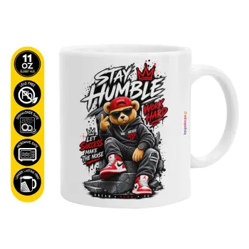 Stay Humble Bear, Ceramic coffee mug, 330ml