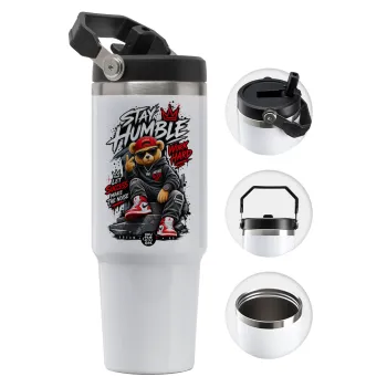 Stay Humble Bear, 30oz stainless Steel Tumbler with Handle