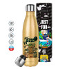 Glitter gold stainless steel thermos bottle, double-walled, 500ml