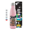 Metal mug thermos Pink Iridiscent (Stainless steel), double wall, 500ml