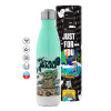 Metal mug thermos Green/White (Stainless steel), double wall, 500ml