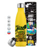Yellow Stainless Steel Metallic Thermos, double-walled, 500ml