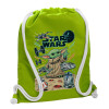 Τσάντα πλάτης πουγκί GYMBAG LIME GREEN, με τσέπη (40x48cm) & χονδρά κορδόνια
