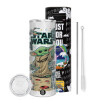 Tumbler ποτήρι θερμό από ανοξείδωτο ατσάλι 600ml, με μεταλλικό καλαμάκι & βούρτσα καθαρισμού