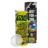 Neon Yellow Travel Tumbler θερμό, μεταλλικό καλαμάκι(Ανωξείδωτο 304 Food grade, BPA free, 600ml)