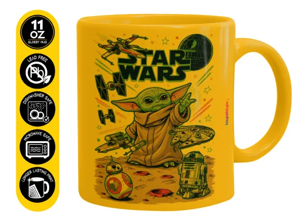 Grogu — Ceramic coffee mug yellow, 330ml