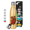 Glitter gold stainless steel thermos bottle, double-walled, 500ml