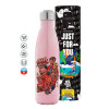 Metal mug thermos Pink Iridiscent (Stainless steel), double wall, 500ml