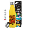 Yellow Stainless Steel Metallic Thermos, double-walled, 500ml