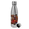 Metallic water bottle, stainless steel, 750ml