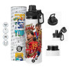 Metal water bottle with safety cap, aluminum 850ml