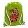 Τσάντα πλάτης πουγκί GYMBAG LIME GREEN, με τσέπη (40x48cm) & χονδρά κορδόνια