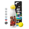 Tennis ball Metal mug thermos White, double wall, 550ml